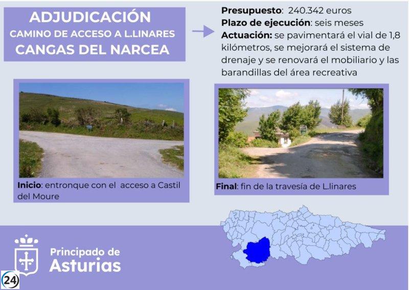 El Principado invierte 240.000 euros en mejorar el acceso a Linares, Cangas del Narcea.