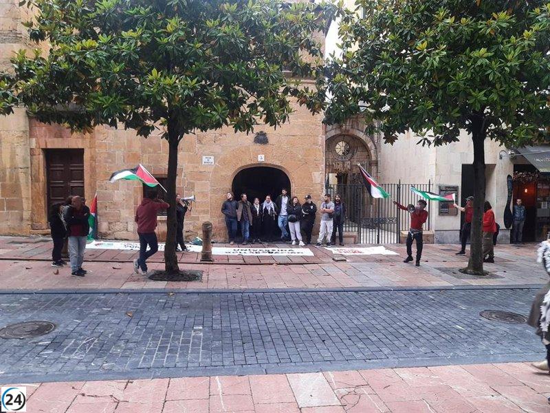 Jóvenes en Oviedo levantan encierro en el Rectorado en solidaridad con Palestina.