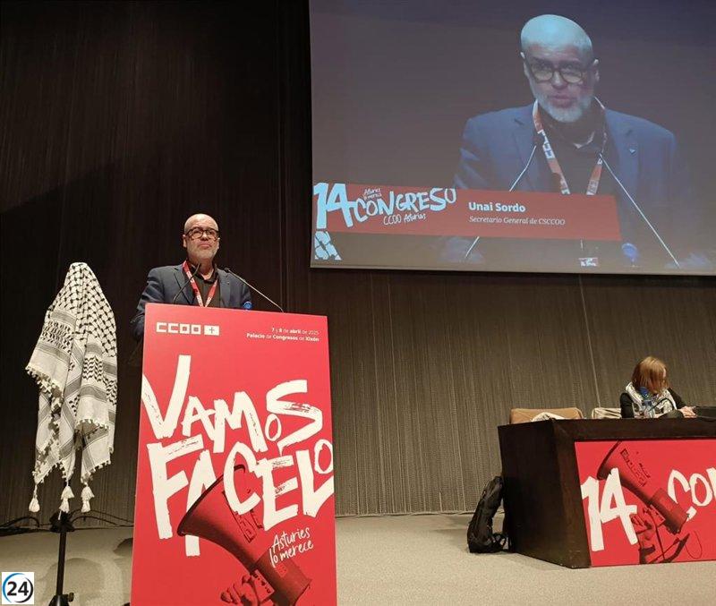 Sordo (CCOO) exige a Europa actuar frente a las tarifas impuestas por EE. UU.