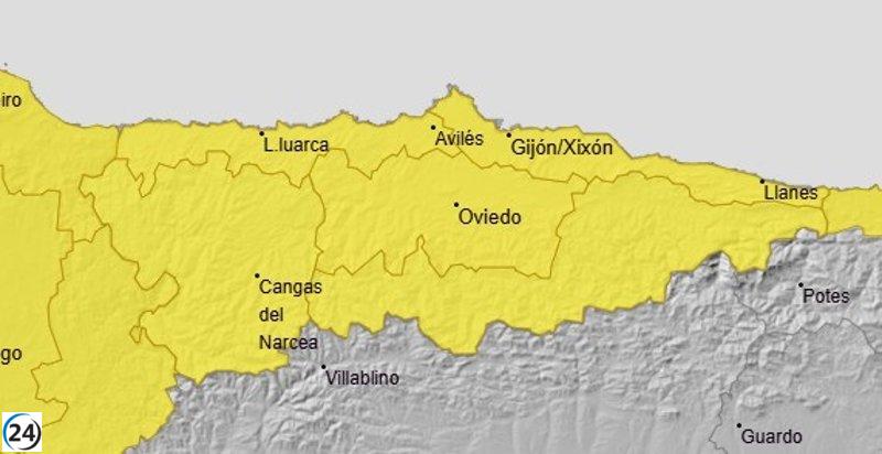 Aemet advierte: Asturias enfrenta alertas por lluvias y tormentas este viernes.
