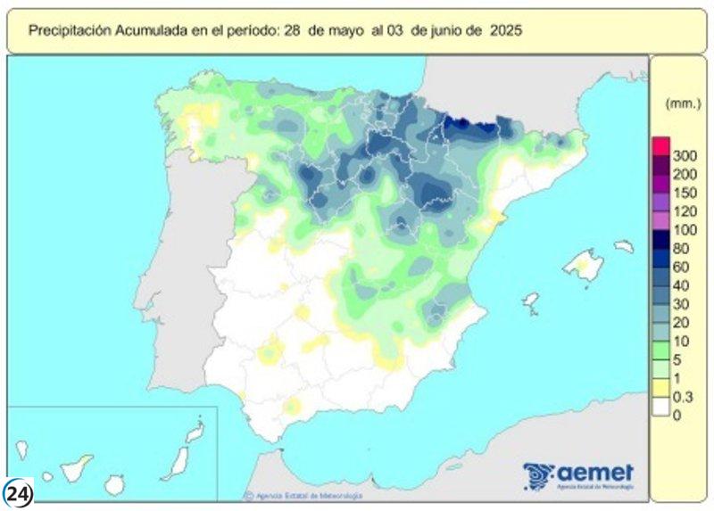Este año hidrológico, las lluvias alcanzan los 608 l/m2, superando en un 16% la media habitual.