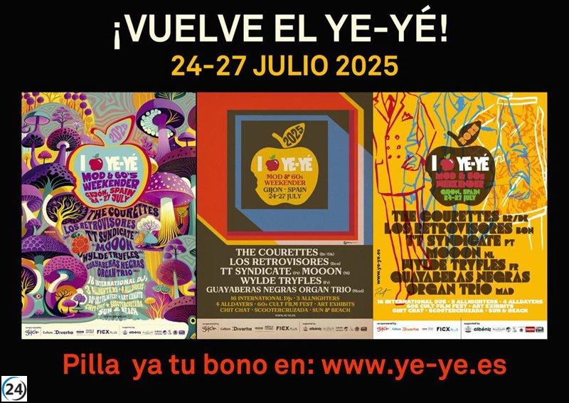 Revive los años 60 en Gijón: Festival Ye-Yé se celebrará del 25 al 27 de julio de 2025.