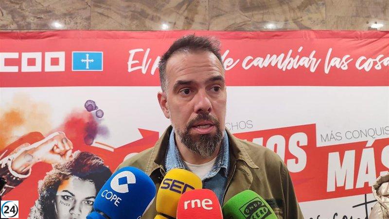 CCOO y UGT organizan una movilización en Oviedo para exigir la jornada de 37,5 horas este miércoles.