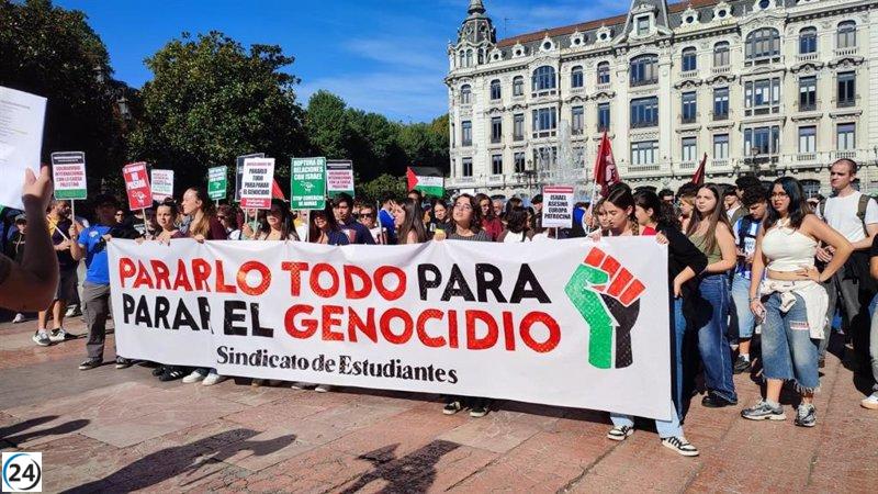 Estudiantes de Asturias critican al Gobierno español por desatender a la Flotilla de Gaza en su hora más difícil.
