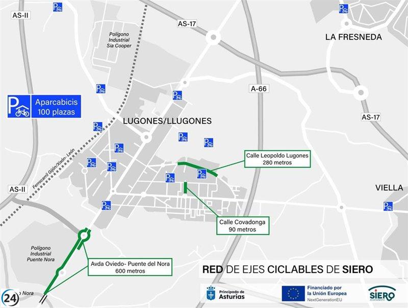 El Principado licita obras de ocho nuevos carriles bici en Siero.