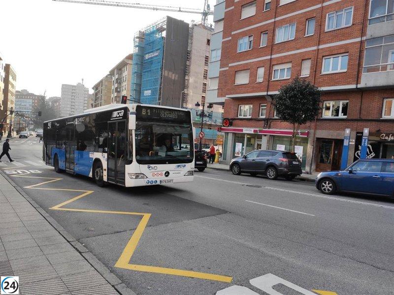 El uso de autobuses urbanos en Asturias aumenta casi un 19% en febrero.