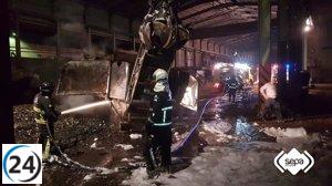 Controlado el incendio en una nave de chatarra en Logrezana, Carreño.