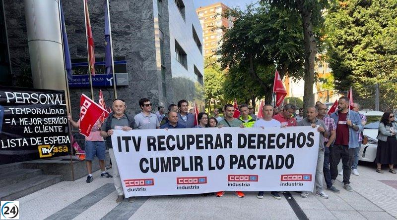 CCOO protesta frente a Itvasa por incumplimiento de compromisos.
