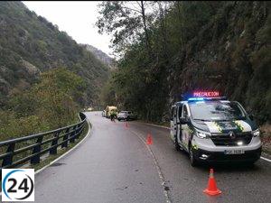 Trágico accidente en Peñamellera Alta: conductor pierde la vida al ser aplastado por roca en la AS-114