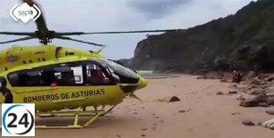 Hombre herido en playa de Carreño es trasladado al Hospital San Agustín